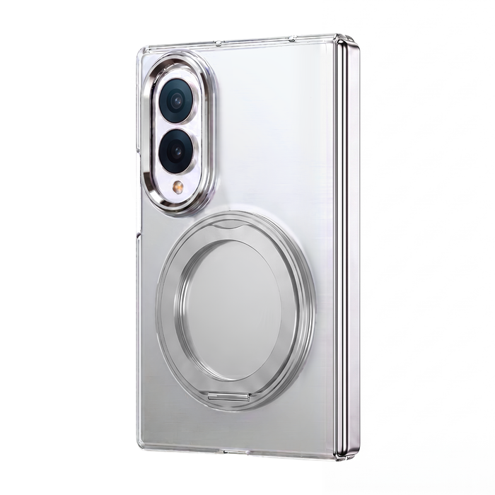 Axon M1 Silver clear MagSafe case with 360 rotating ring for Samsung Galaxy Z Fold 8 - rear view