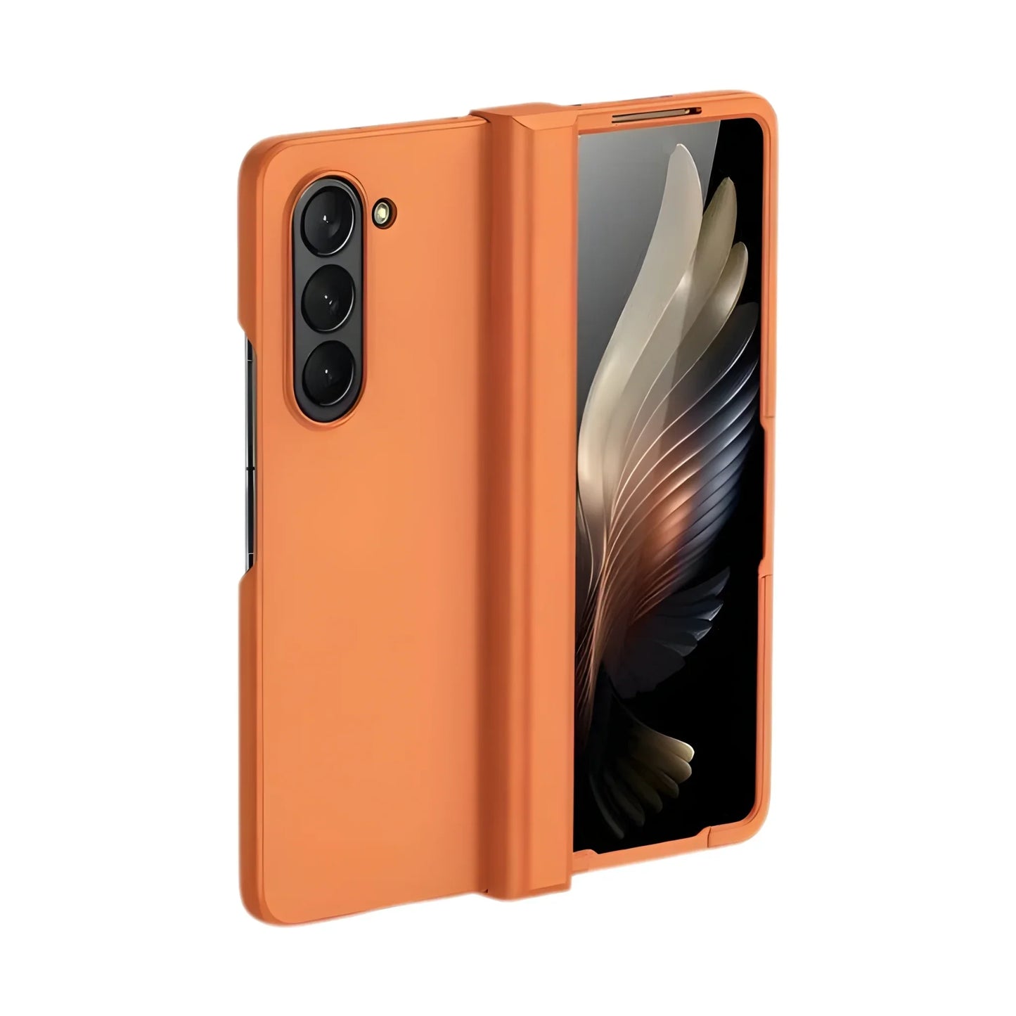 Orange phone case on a white background