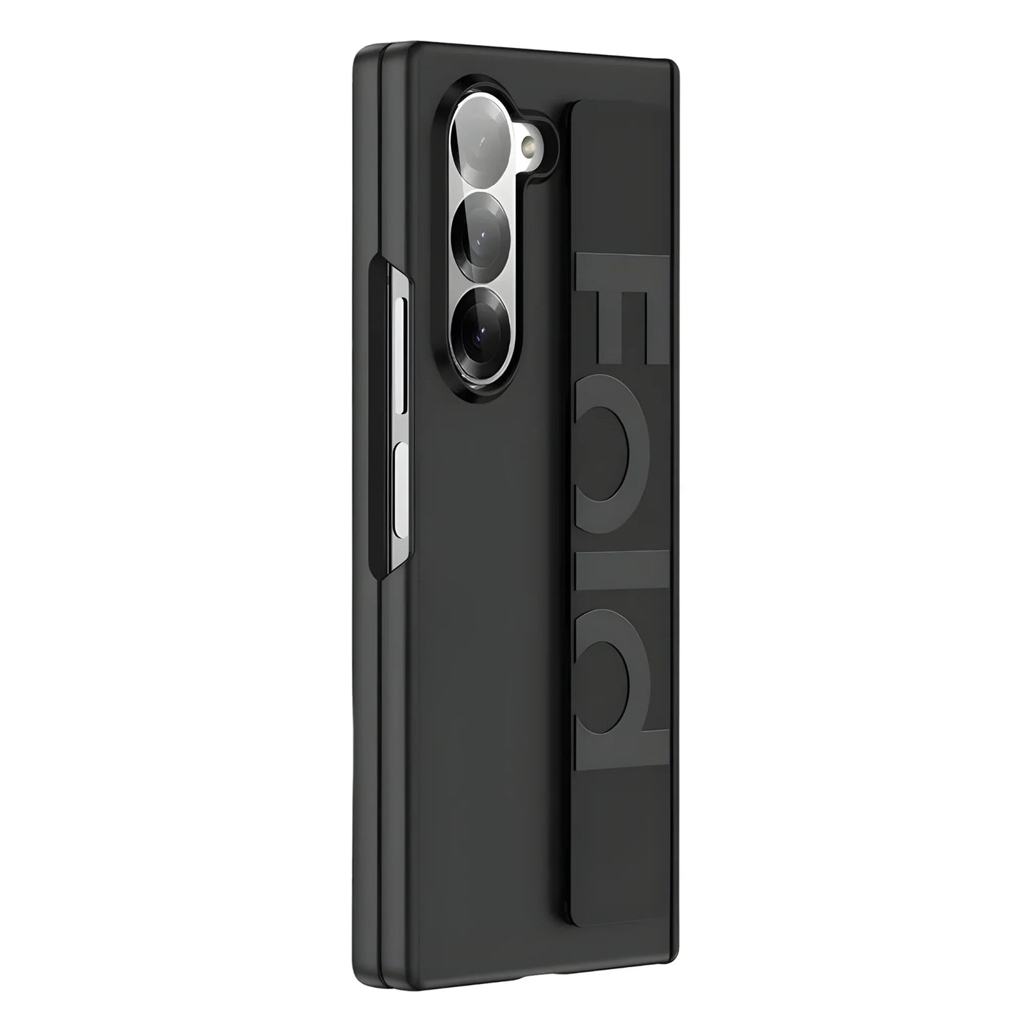 Black phone case with 'EOLG' branding on a white background