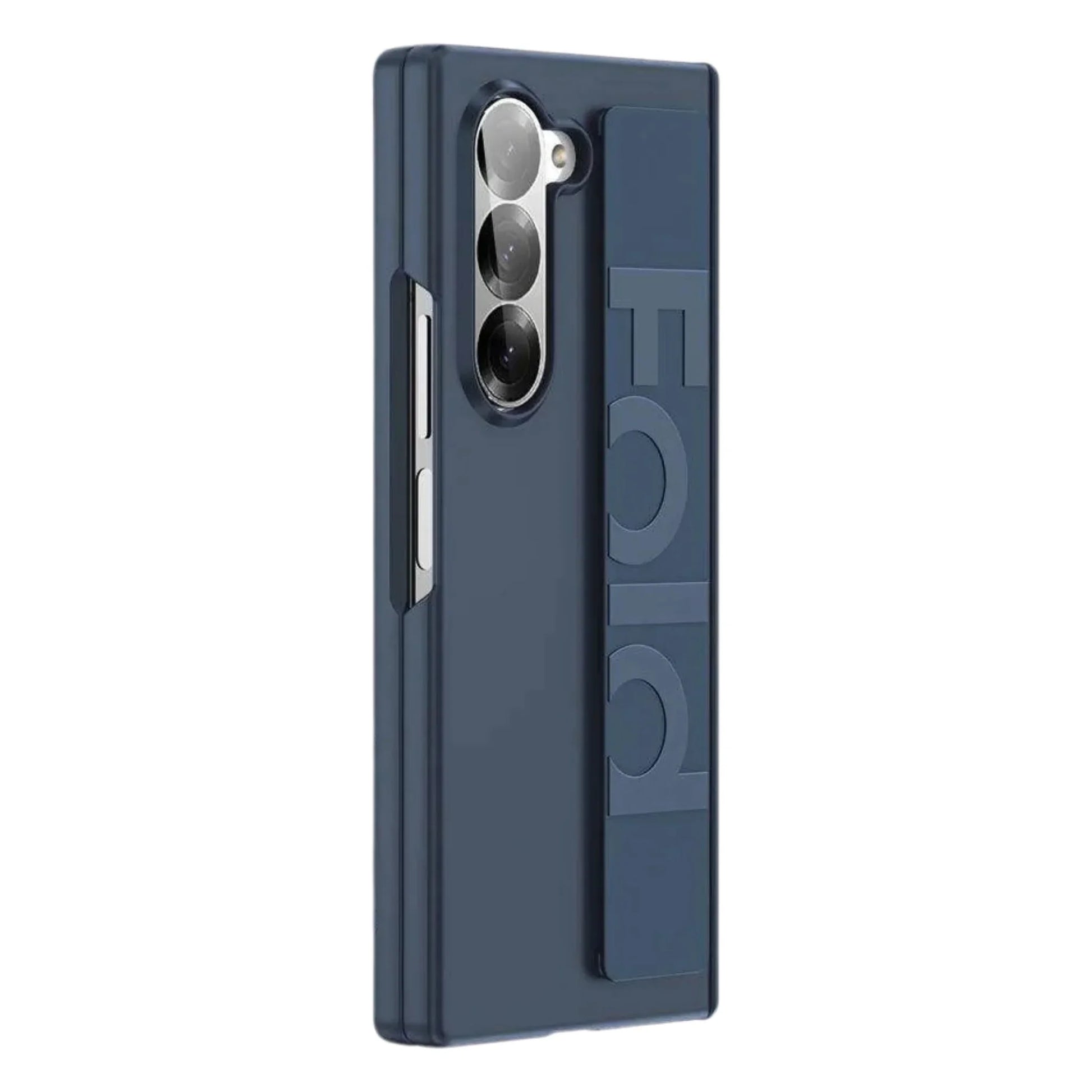 Blue phone case with 'Eola' branding on a white background