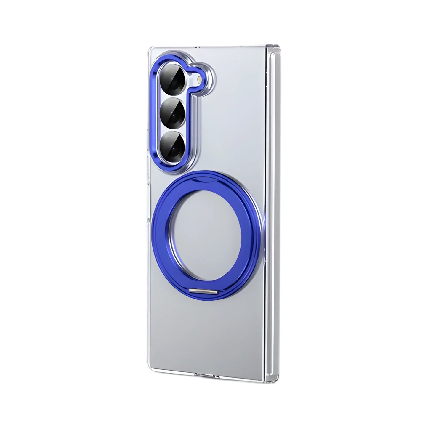 Phone case with blue accents on a white background