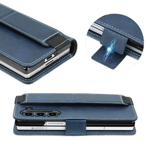 Commuter C1 Galaxy Z Fold case feature diagram - magnetic clasp