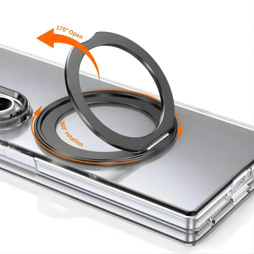 Axon M1 Galaxy Z Fold case feature diagram - 360-degree rotating ring - Black