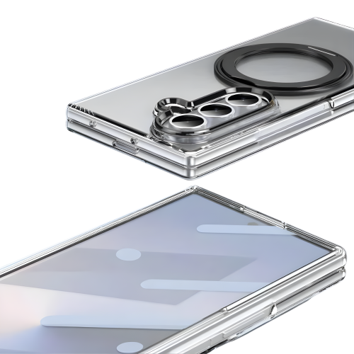 Axon M1 Galaxy Z Fold case feature diagram - flip-out kickstand - Black