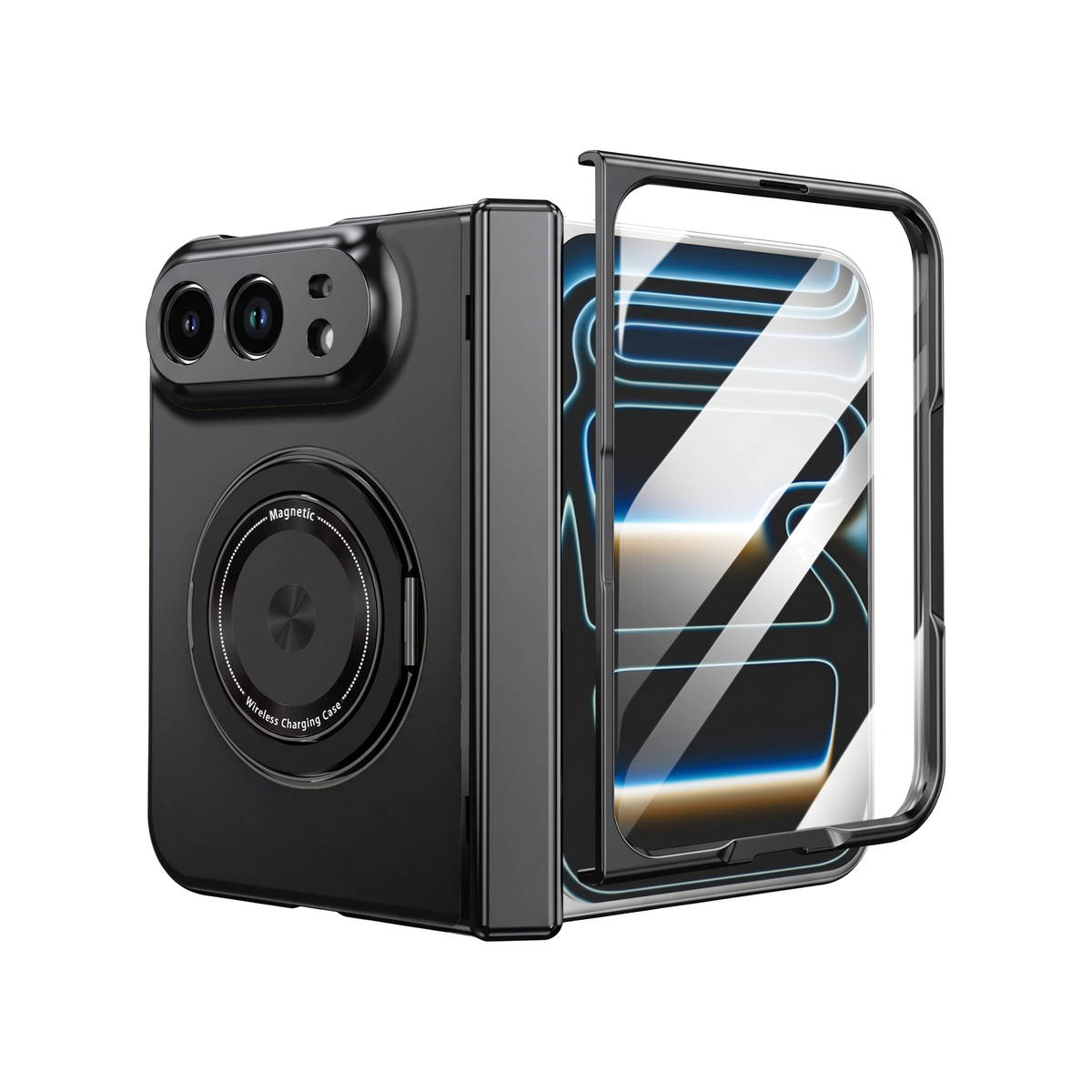 Axon M2 iPhone Duo case - tempered glass screen protector - black