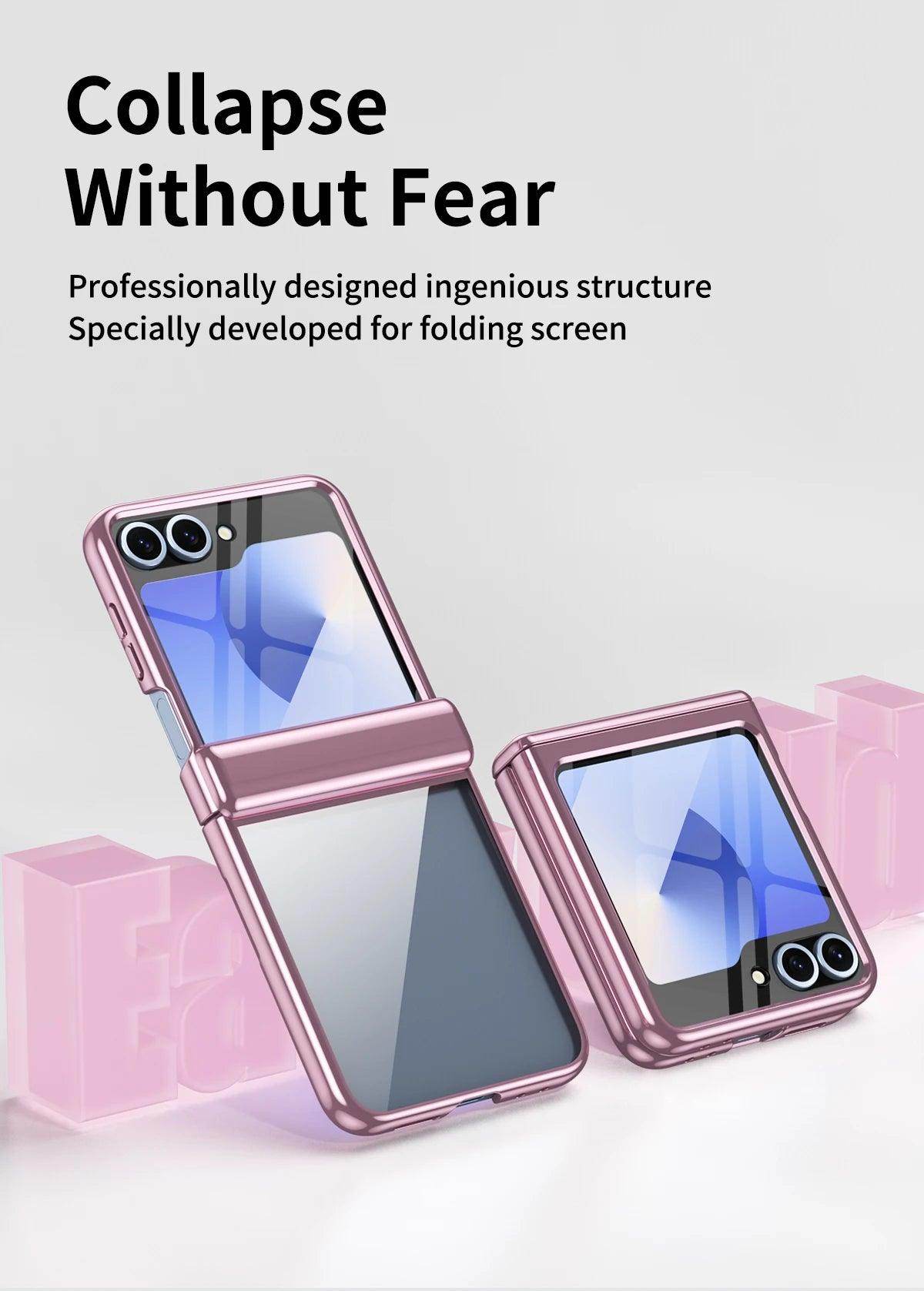 Luxury Plating Hinge Transparent Phone Case For Samsung Galaxy Z Flip Series - FoldifyCase