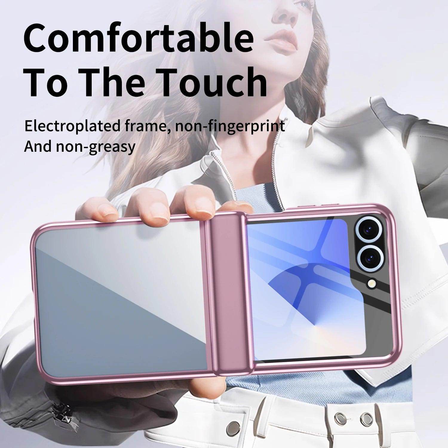 Luxury Plating Hinge Transparent Phone Case For Samsung Galaxy Z Flip Series - FoldifyCase