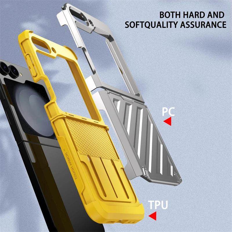 Electroplated Retractable Hinge Protective Case For Samsung Z Flip Series - FoldifyCase