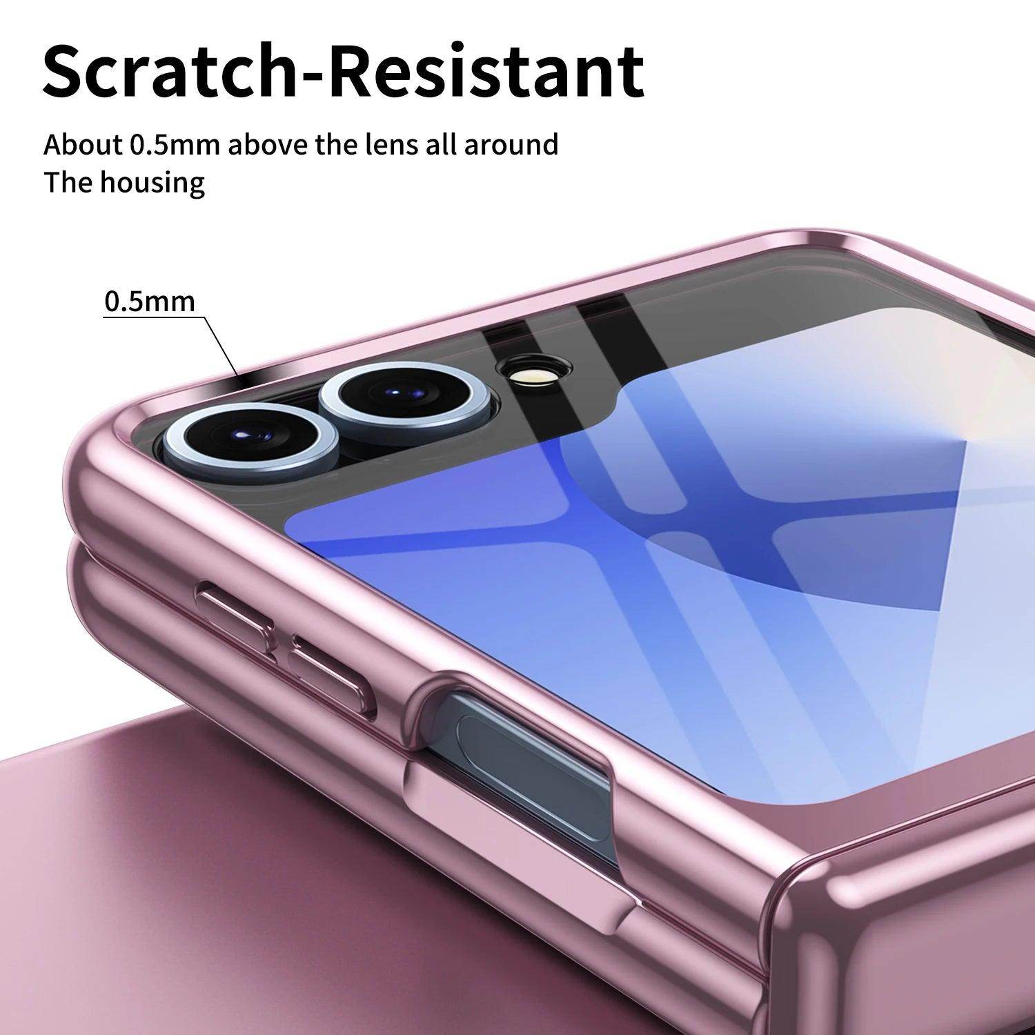 Luxury Plating Hinge Transparent Phone Case For Samsung Galaxy Z Flip Series - FoldifyCase
