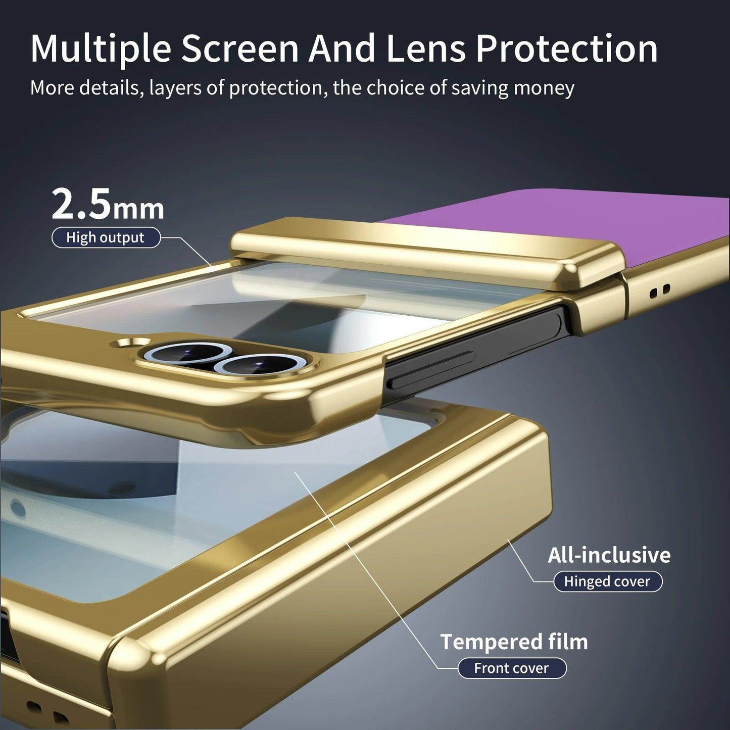 Plating Hinge Protection Case Screen For Samsung Galaxy Z Flip Series - FoldifyCase