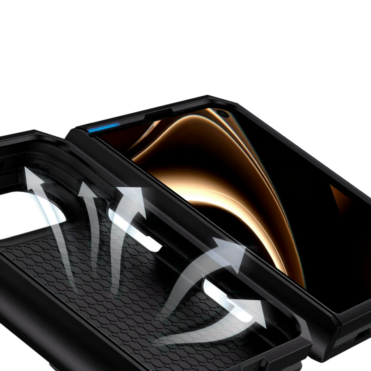 Sentinel H1 iPhone Duo rugged case in Black - shock absorbent cushioned shell with raised screen lip