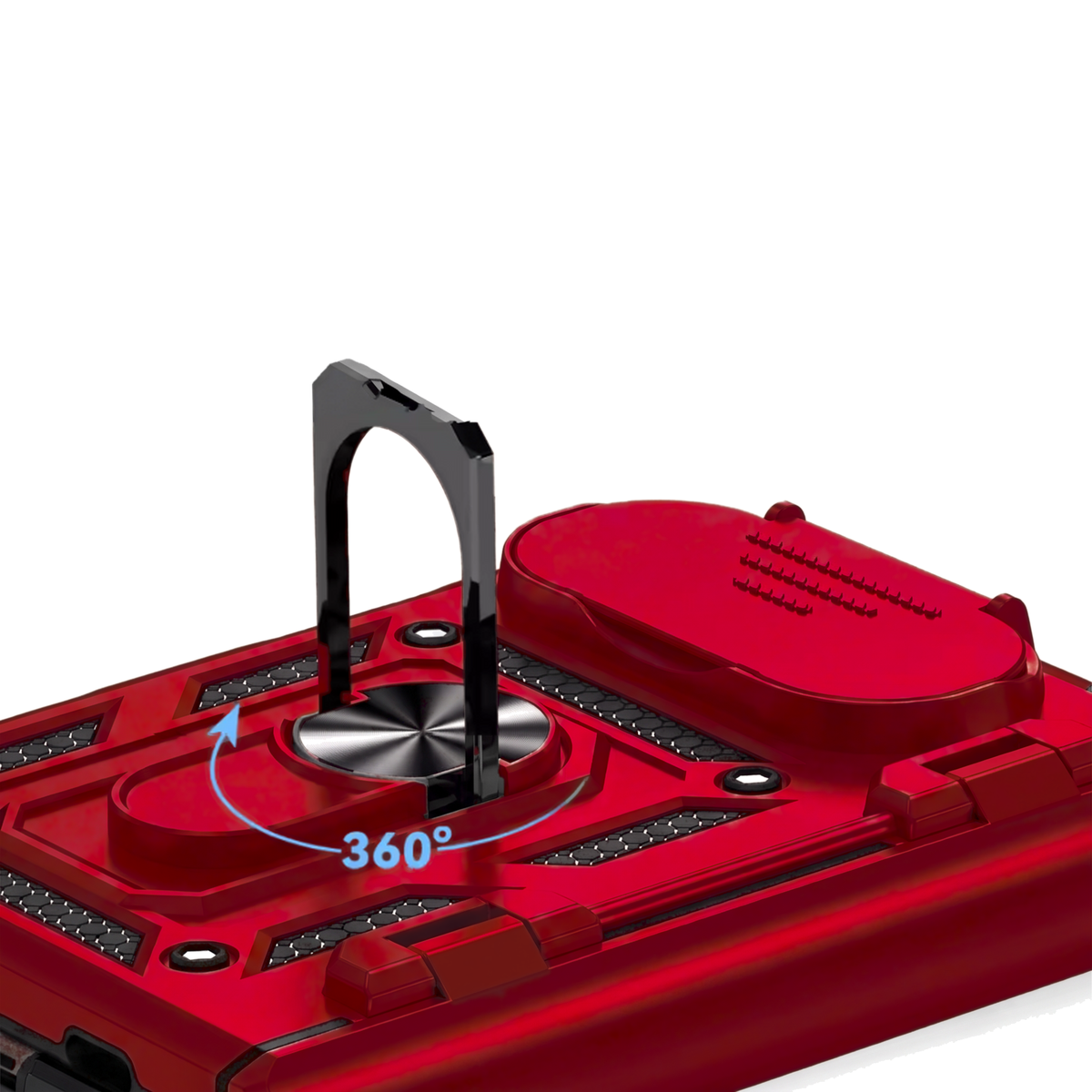 Sentinel H1 iPhone Duo rugged case in Red - 360 degree rotating ring kickstand