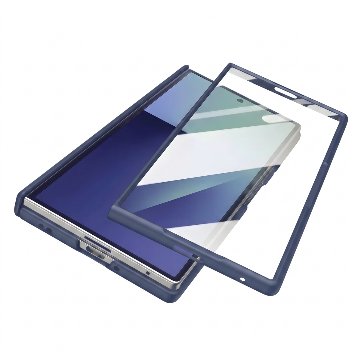 Spineguard P1 hinge case in Deep Blue with full-coverage tempered glass screen protector for Samsung Galaxy Z Fold