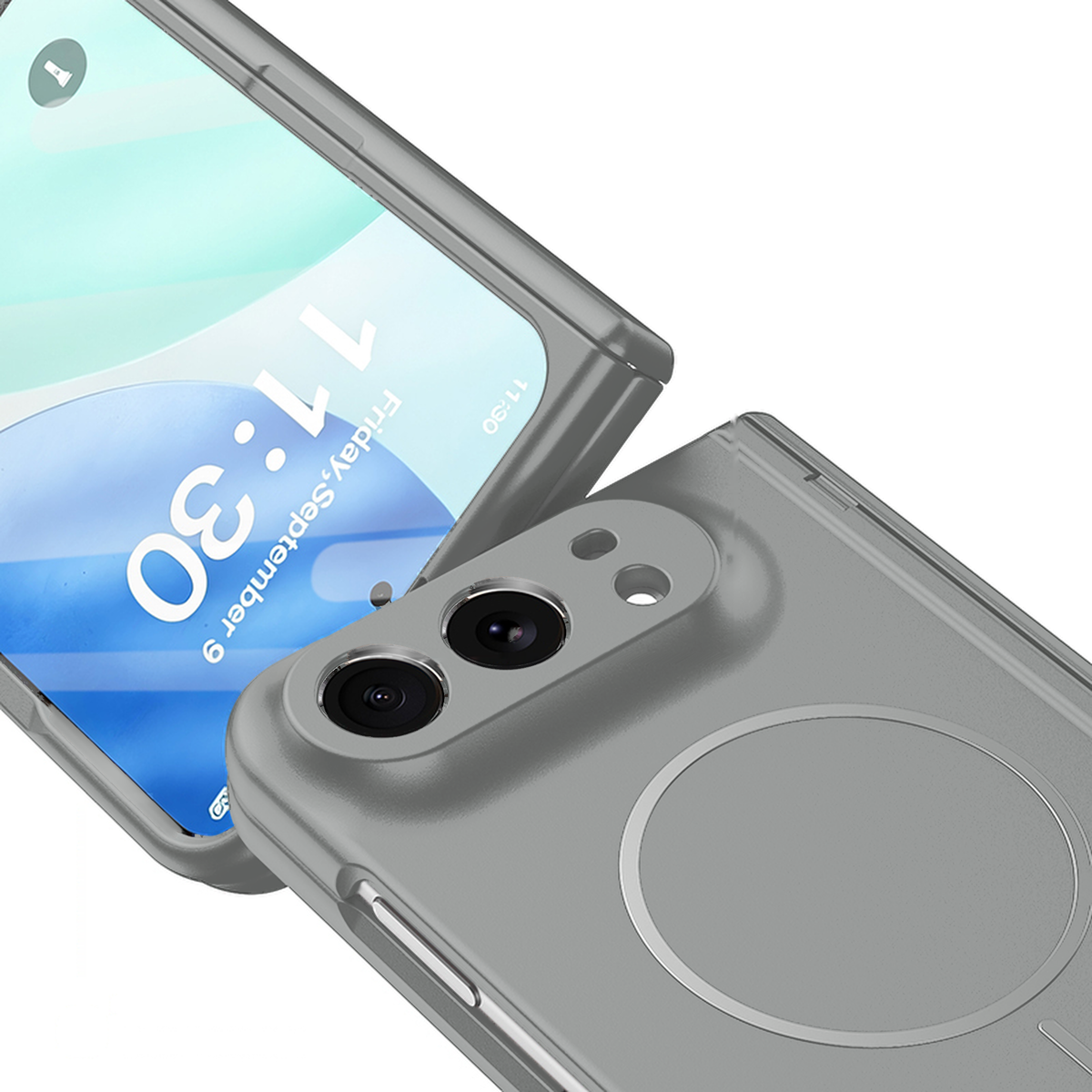 Spineguard P1 iPhone Duo case in Gray - scratch resistant PC back panel with raised camera and screen edges