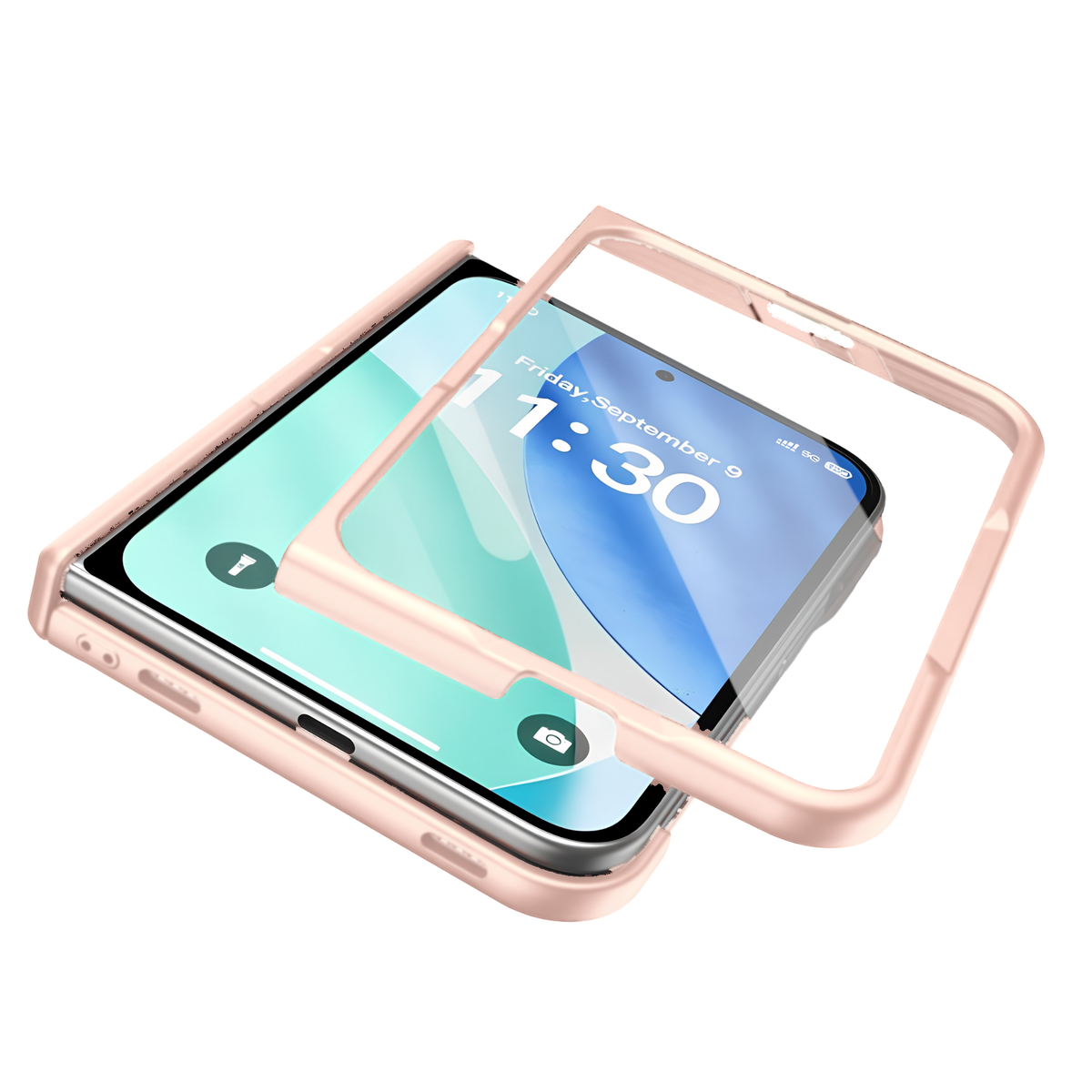 Spineguard P1 iPhone Fold case Pink - tempered glass screen protector and bumper