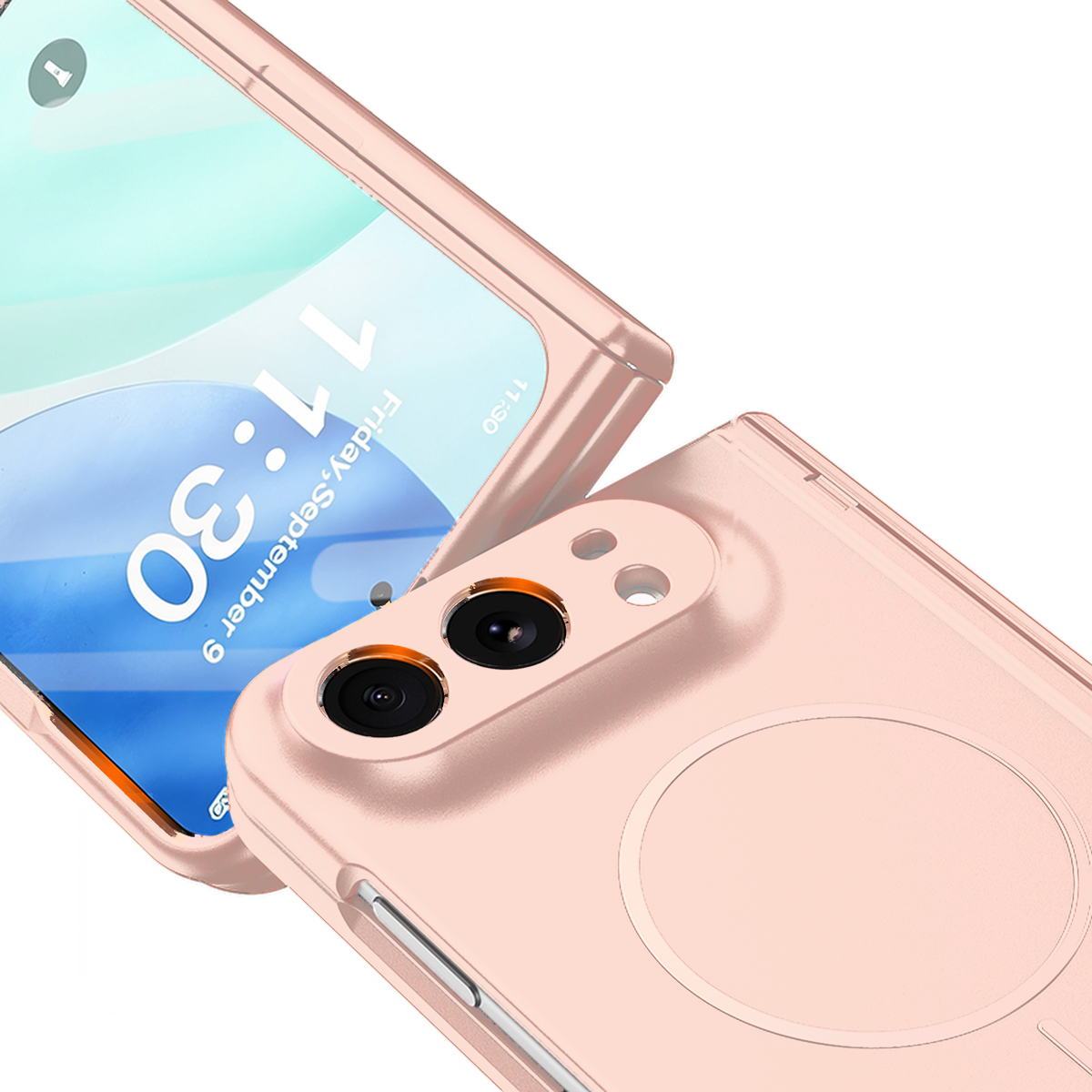 Spineguard P1 iPhone Fold case in Pink - scratch resistant PC back panel with raised camera and screen edges