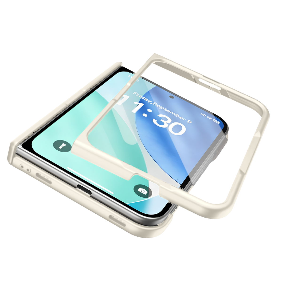 Spineguard P1 iPhone Fold case White - tempered glass screen protector and bumper
