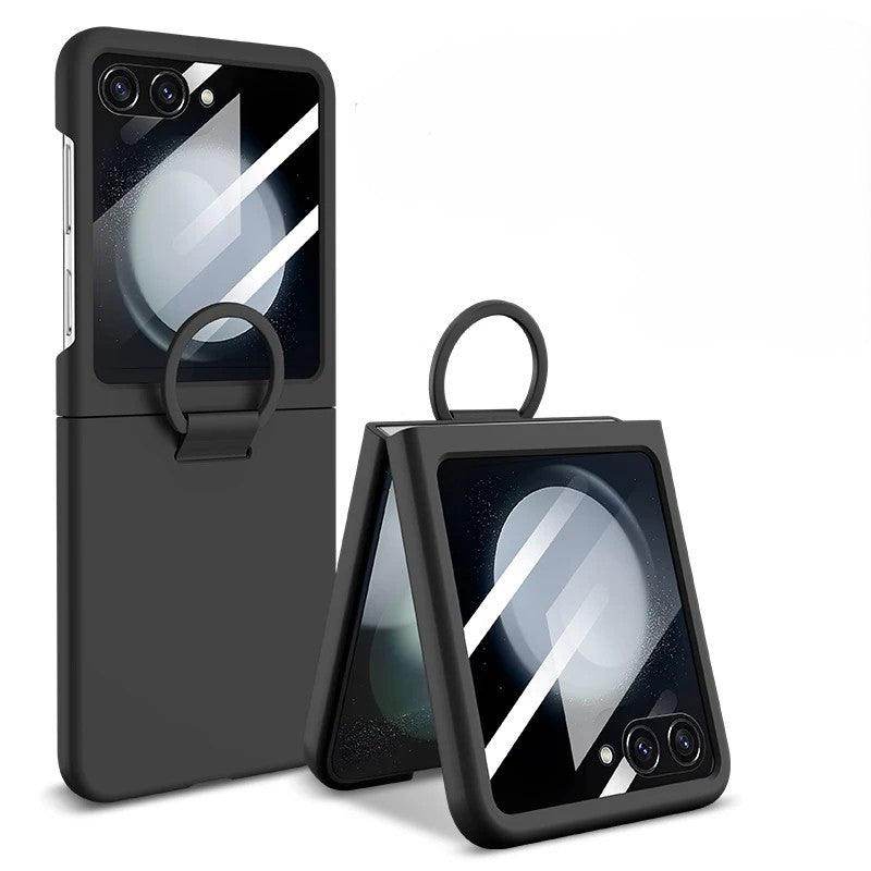 Luxury Matte Skin Feel Ring Phone Case For Samsung Galaxy Z Flip Series - FoldifyCase