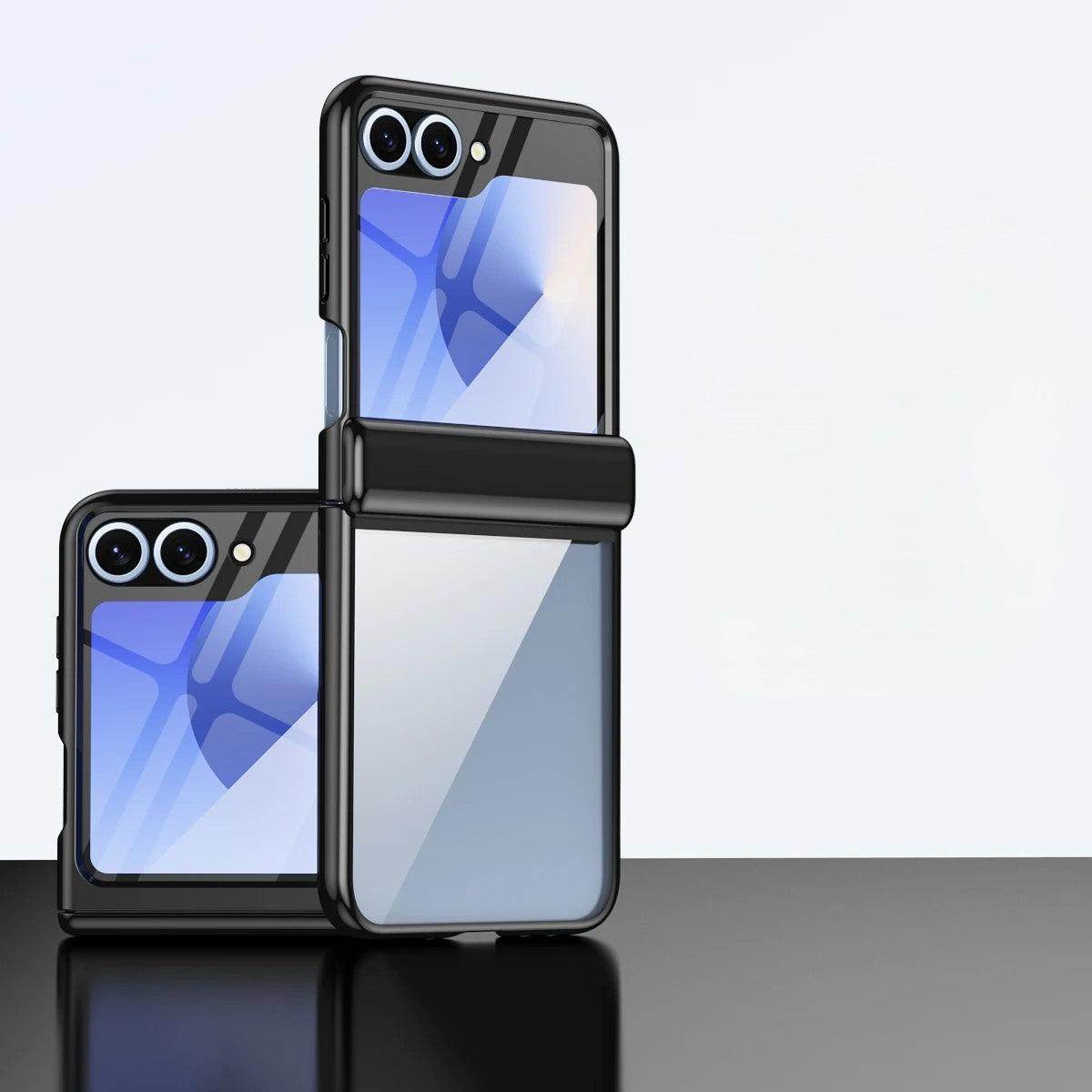 Luxury Plating Hinge Transparent Phone Case For Samsung Galaxy Z Flip Series - FoldifyCase