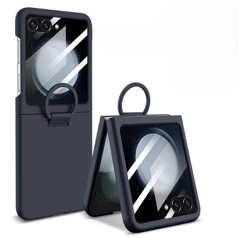 Luxury Matte Skin Feel Ring Phone Case For Samsung Galaxy Z Flip Series - FoldifyCase