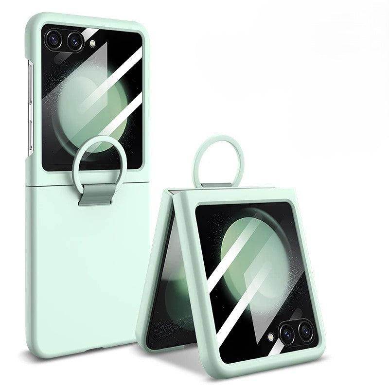 Luxury Matte Skin Feel Ring Phone Case For Samsung Galaxy Z Flip Series - FoldifyCase