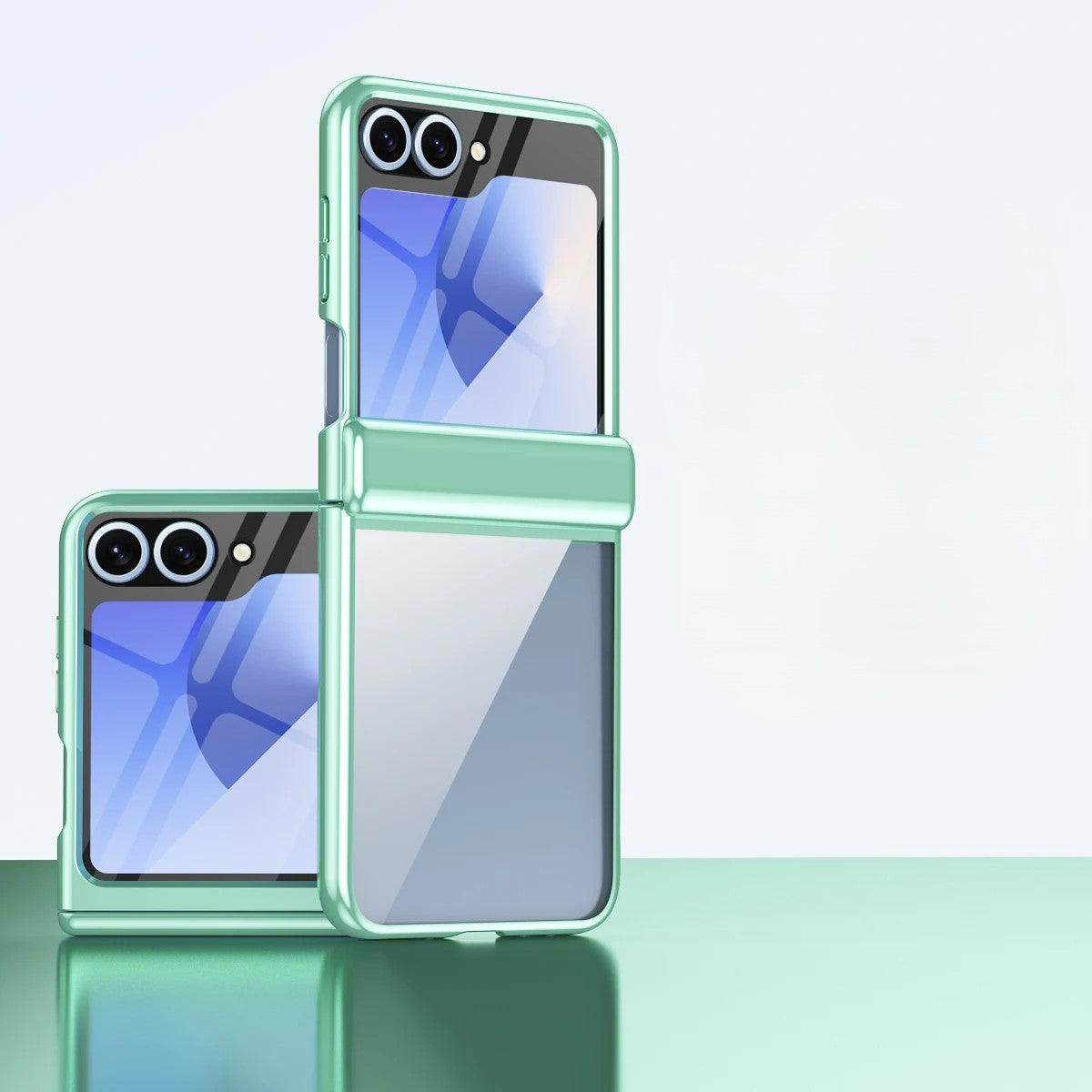 Luxury Plating Hinge Transparent Phone Case For Samsung Galaxy Z Flip Series - FoldifyCase