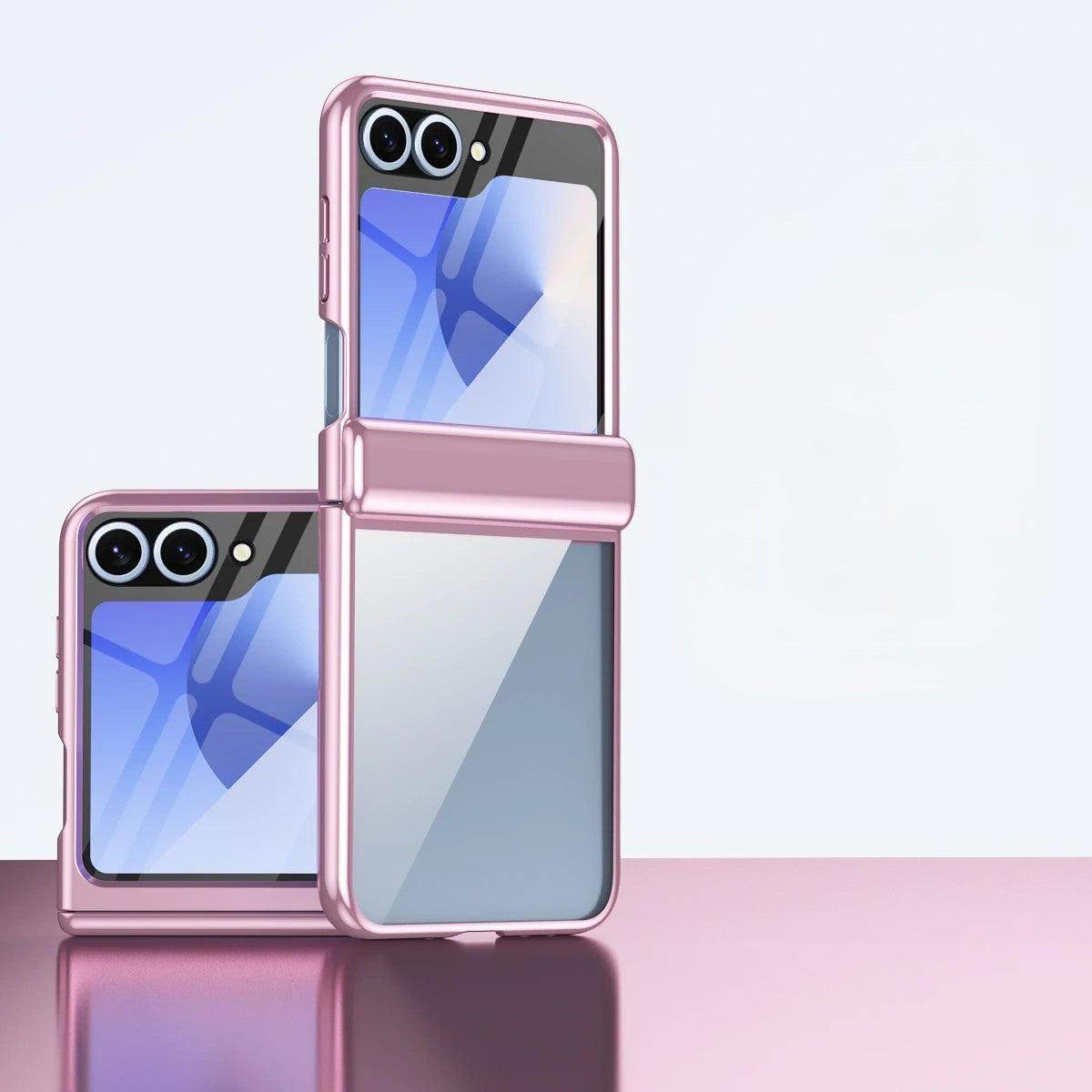 Luxury Plating Hinge Transparent Phone Case For Samsung Galaxy Z Flip Series - FoldifyCase