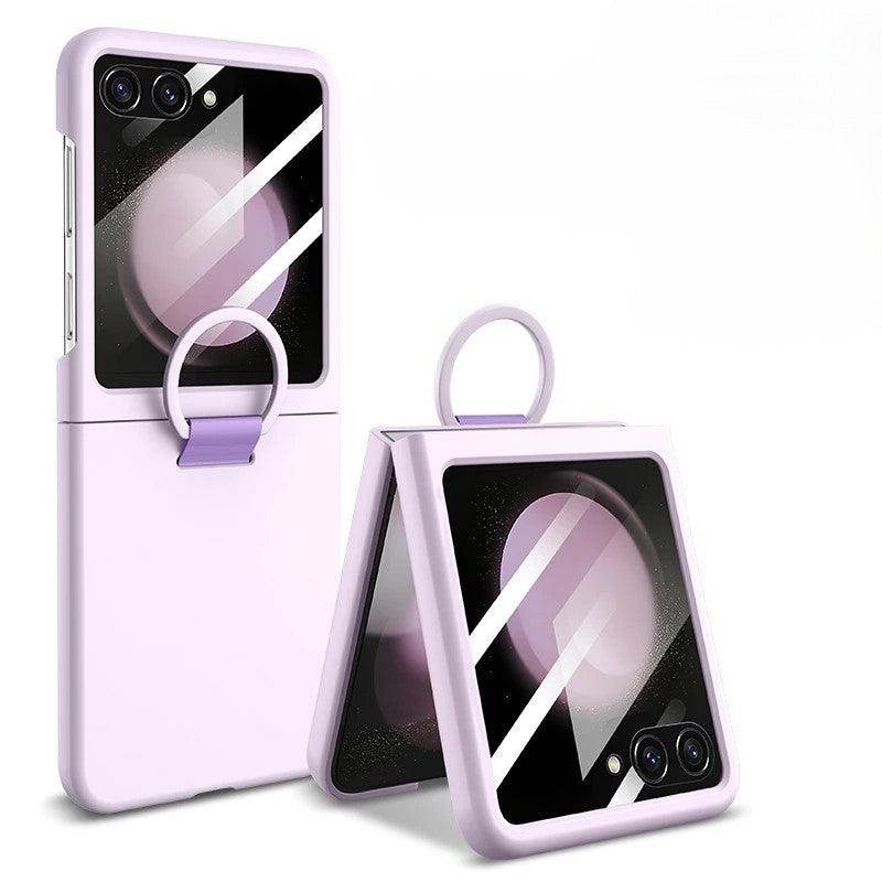 Luxury Matte Skin Feel Ring Phone Case For Samsung Galaxy Z Flip Series - FoldifyCase