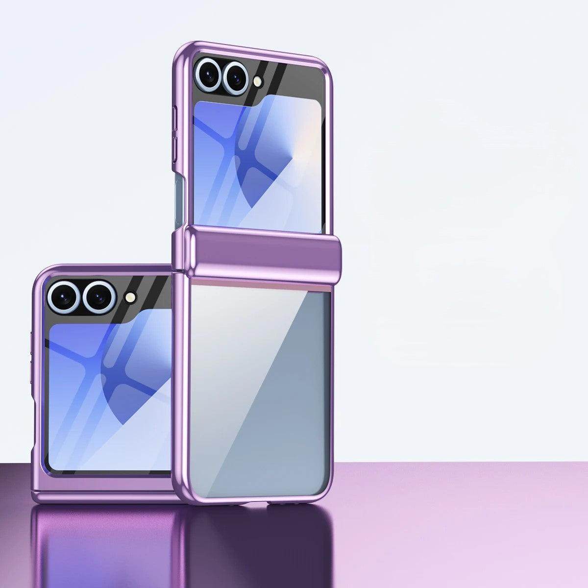 Luxury Plating Hinge Transparent Phone Case For Samsung Galaxy Z Flip Series - FoldifyCase