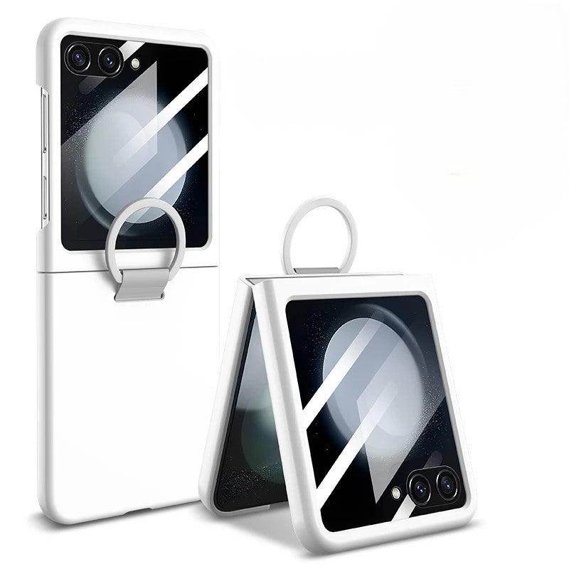 Luxury Matte Skin Feel Ring Phone Case For Samsung Galaxy Z Flip Series - FoldifyCase