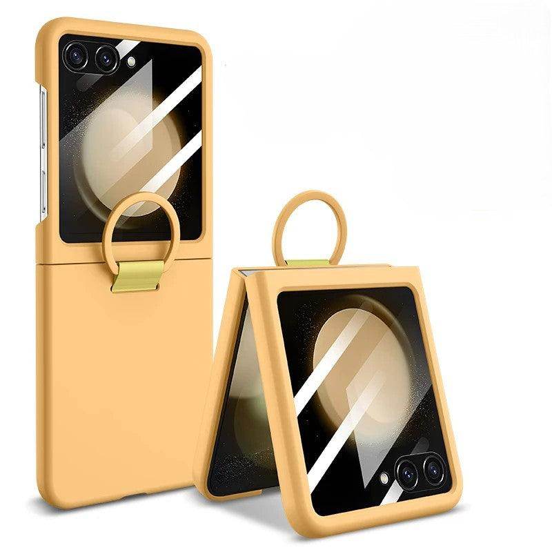 Luxury Matte Skin Feel Ring Phone Case For Samsung Galaxy Z Flip Series - FoldifyCase